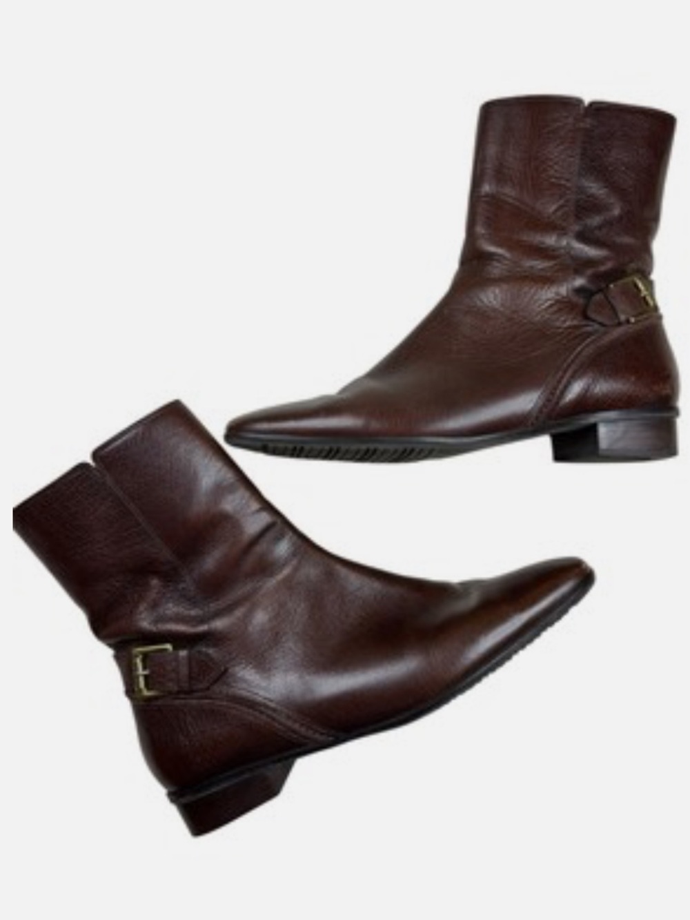 Y2K Vintage Talbots Brown Leather Booties Women's Size 7AA Square
Toe